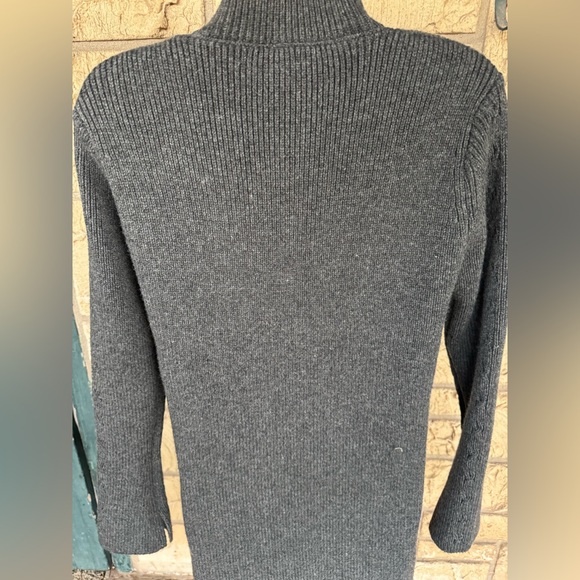 ZARA GREY KNITTED WOOL BLEND HIGH NECK CABLE JUMPER SWEATER DRESS TURTLENECK - Picture 7 of 8